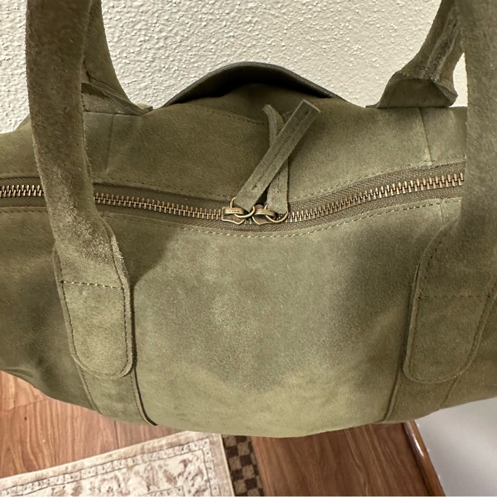 M.I.L.A. Ria Olive Green Suede Duffel Bag - Picture 12 of 16
